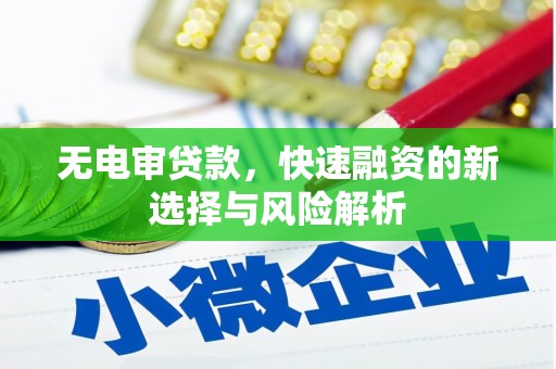 监利无电审贷款，快速融资的新选择与风险解析