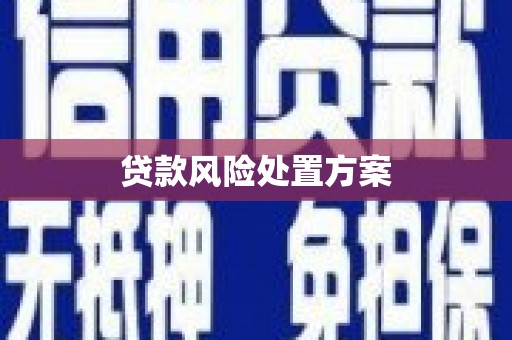 监利贷款风险处置方案